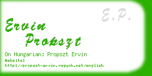 ervin propszt business card